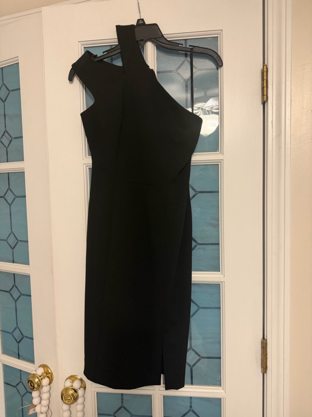 Maggy London Black One-Shoulder Sheath Dress